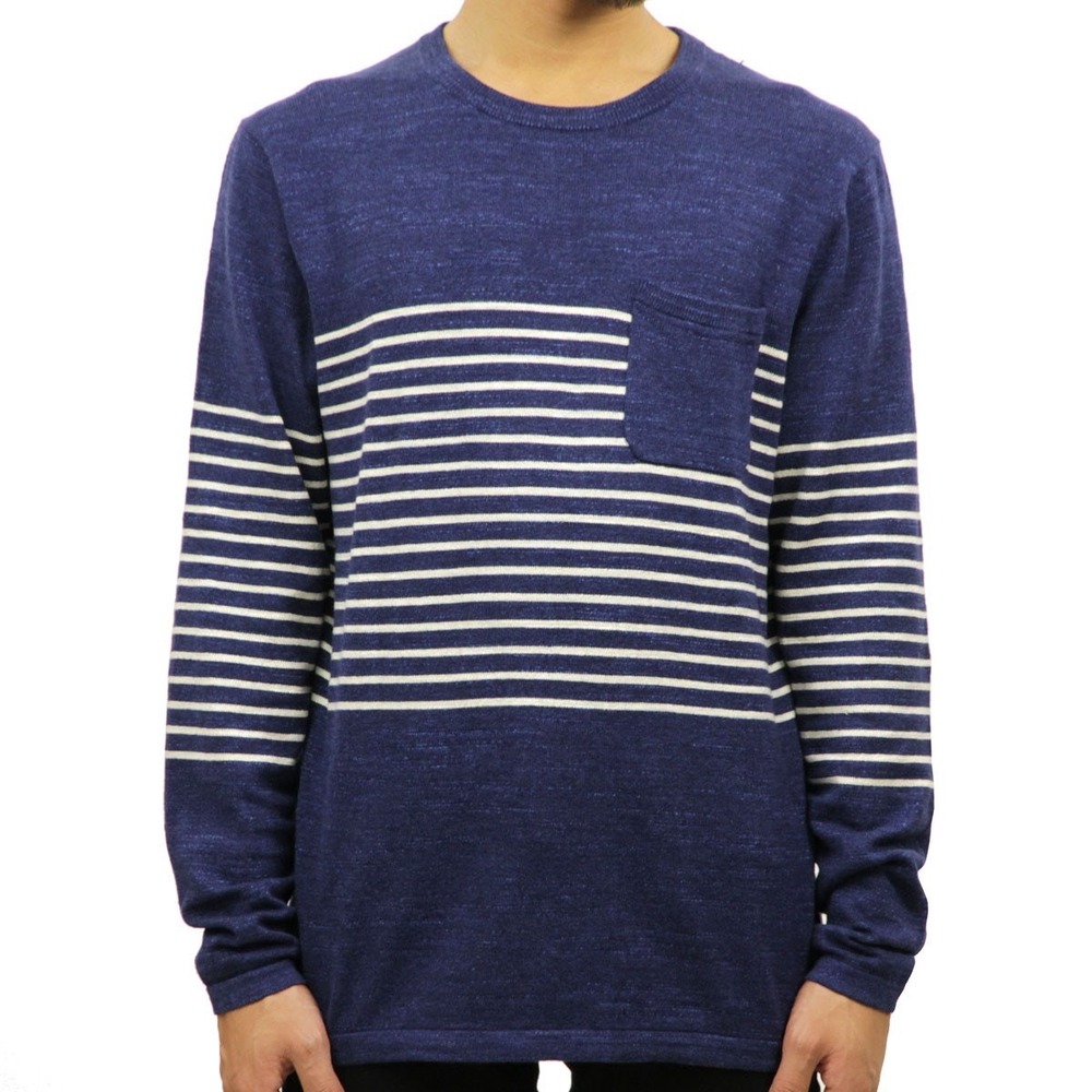 J.Crew‎ Striped Crew Neck Pocket Sweater Cotton Small Blue Cream 

Size Small